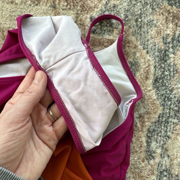Summersalt The Marina One Piece Swimsuit Size US Plus 14 Orange Pink Colorblock - Picture 4 of 5